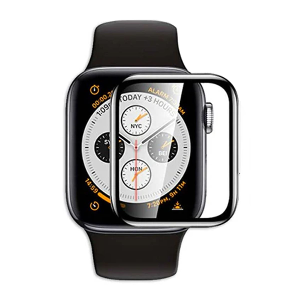 Skärmskydd Apple Watch 7 41mm - 3D Härdat Glas Svart