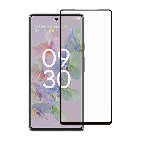 Skärmskydd Google Pixel 6A - 3D Härdat Glas - Svart Bulk