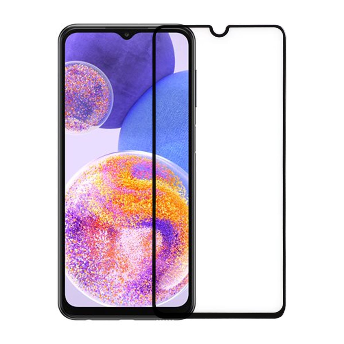 Skärmskydd Samsung Galaxy A23 5G - 3D Härdat Glas - Svart Bulk