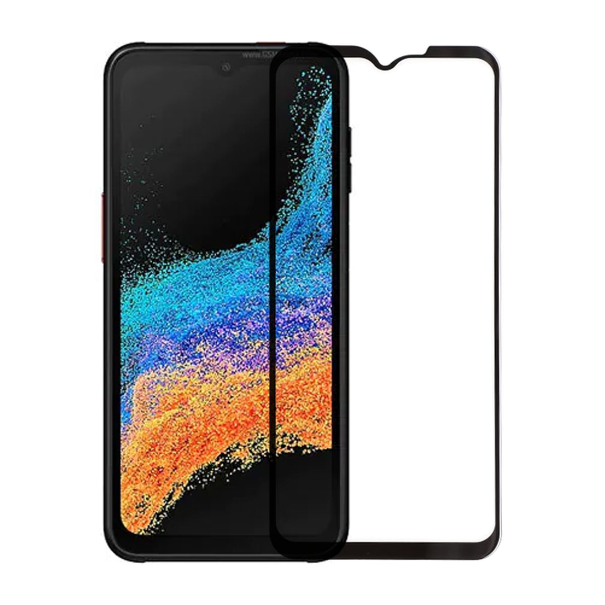 Skärmskydd Samsung Xcover 6 Pro - 3D Härdat Glas - Svart Bulk