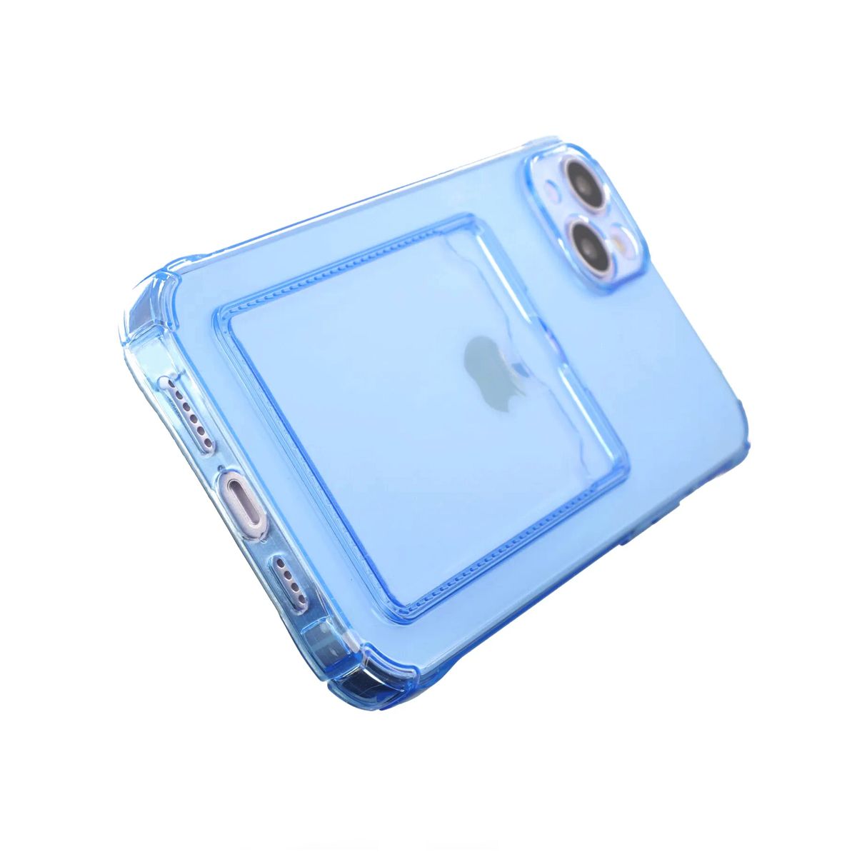 iPhone 14 Shockproof Case with Card Holder - Blue
