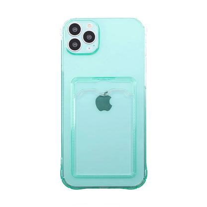 iPhone 14 Pro Max Shockproof Case with Card Holder - Green