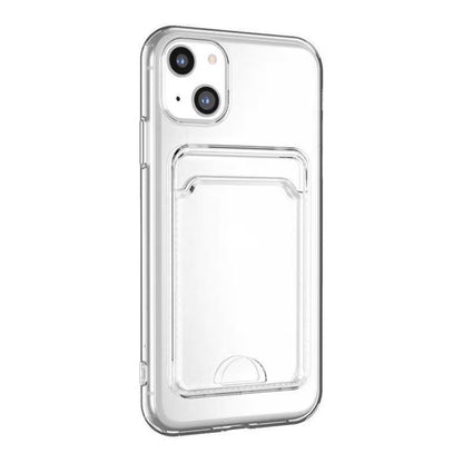 iPhone 15 Plus Shockproof Case with Card Holder - Transparent