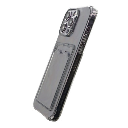 iPhone 15 Pro Shockproof Case with Card Holder - Black