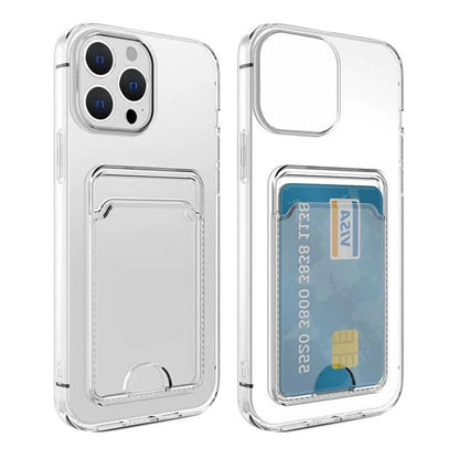 iPhone 15 Pro Max Stöttåligt Skal med Korthållare - Transparent