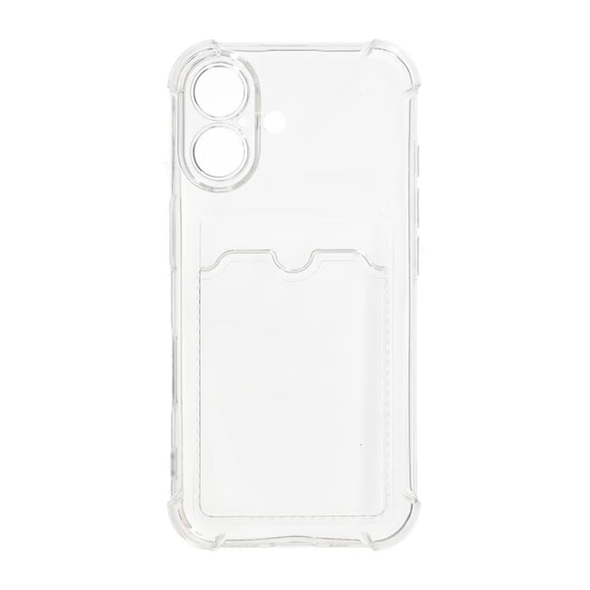 Shockproof Case with Card Holder iPhone 16 Plus Transparent