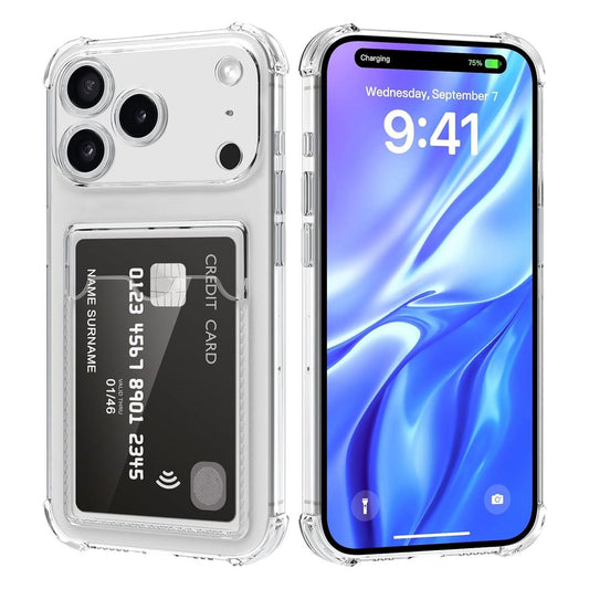 Shockproof Case with Card Holder iPhone 17 Pro Transparent