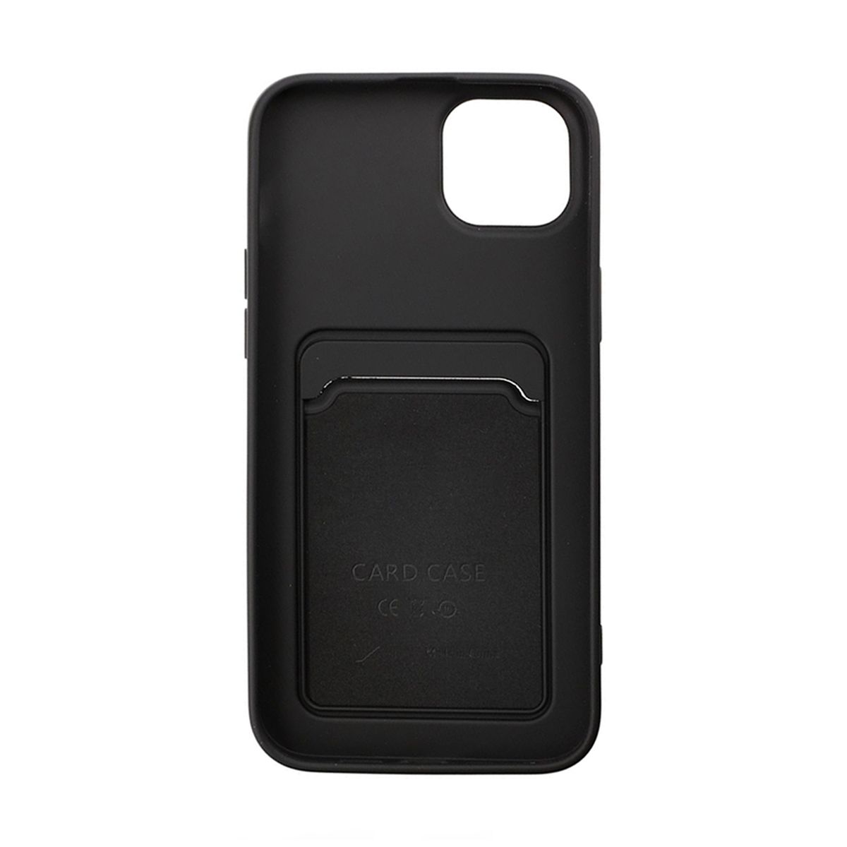 iPhone 14 Silicone Case with Card Holder - Black