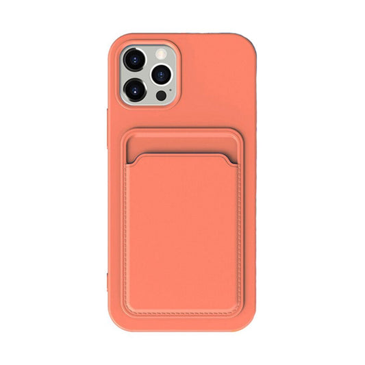 iPhone 14 Pro Max Silikonskal med Korthållare - Orange
