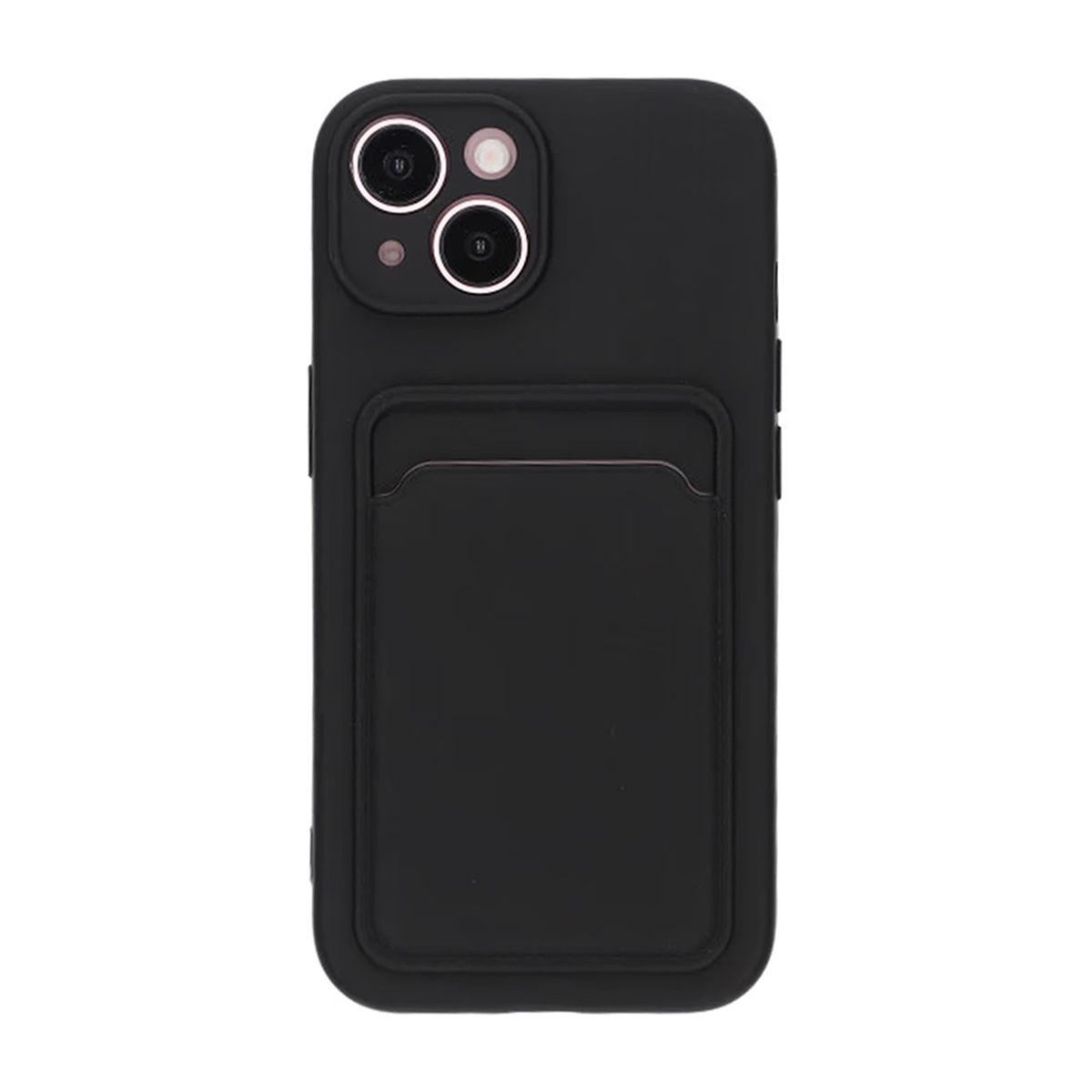 Silicone Case with Card Holder iPhone 15 Black