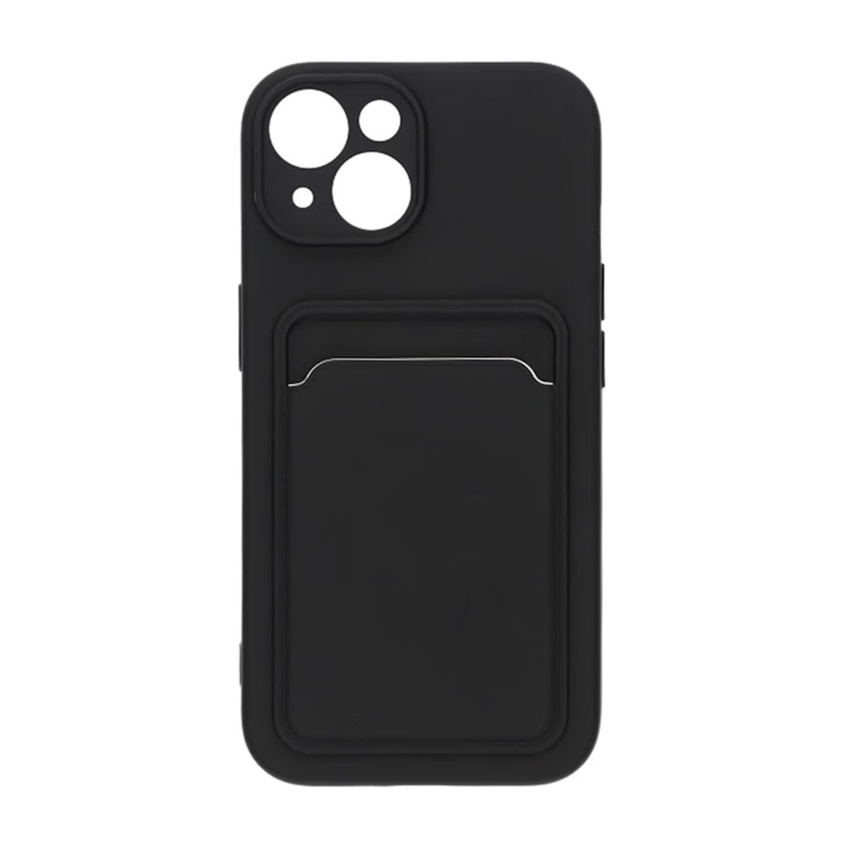 Silicone Case with Card Holder iPhone 15 Black