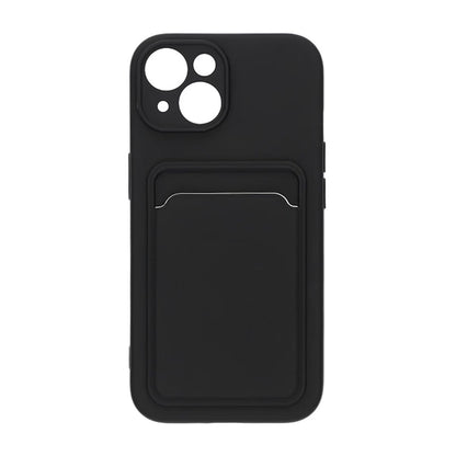 Silicone Case with Card Holder iPhone 15 Black
