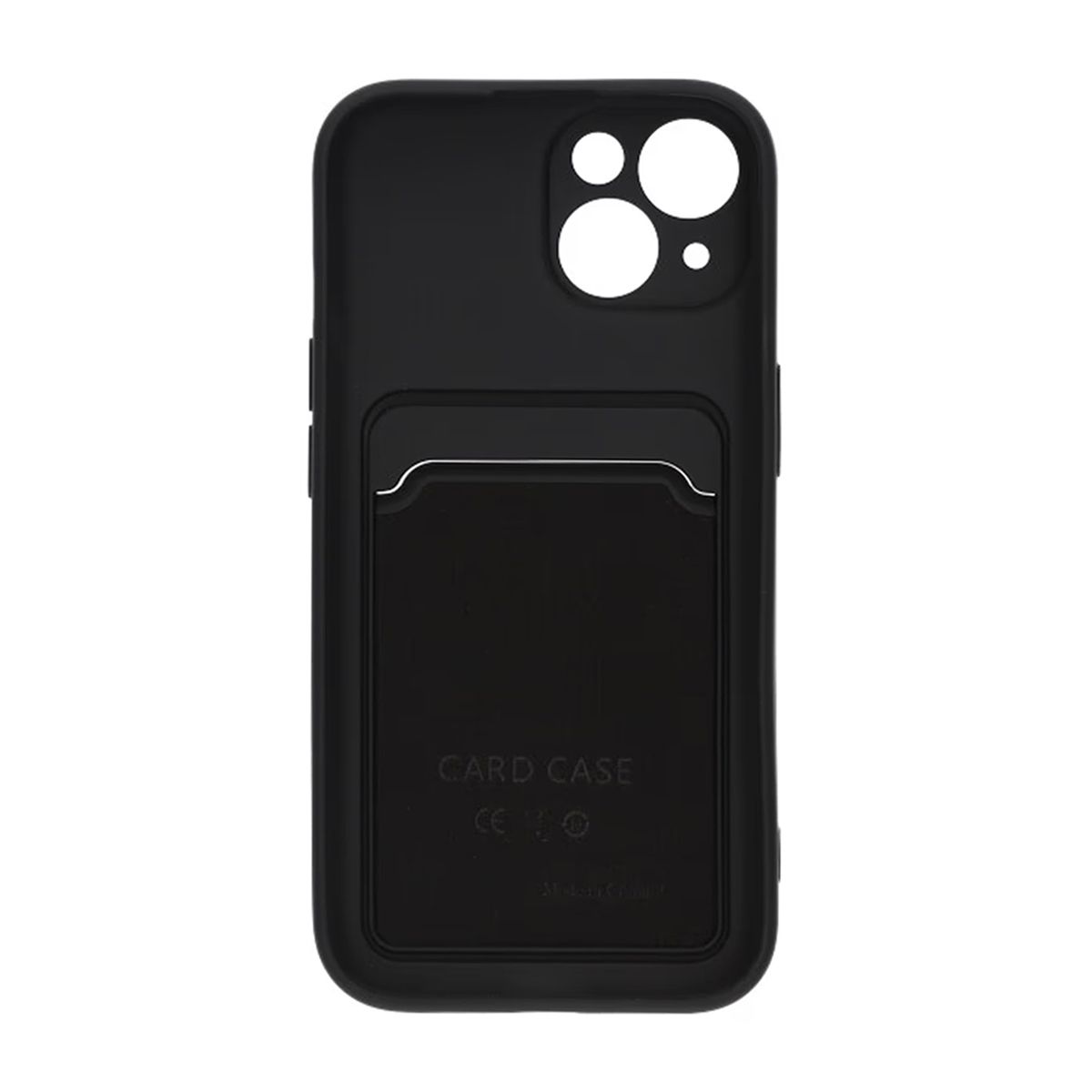 Silicone Case with Card Holder iPhone 15 Black