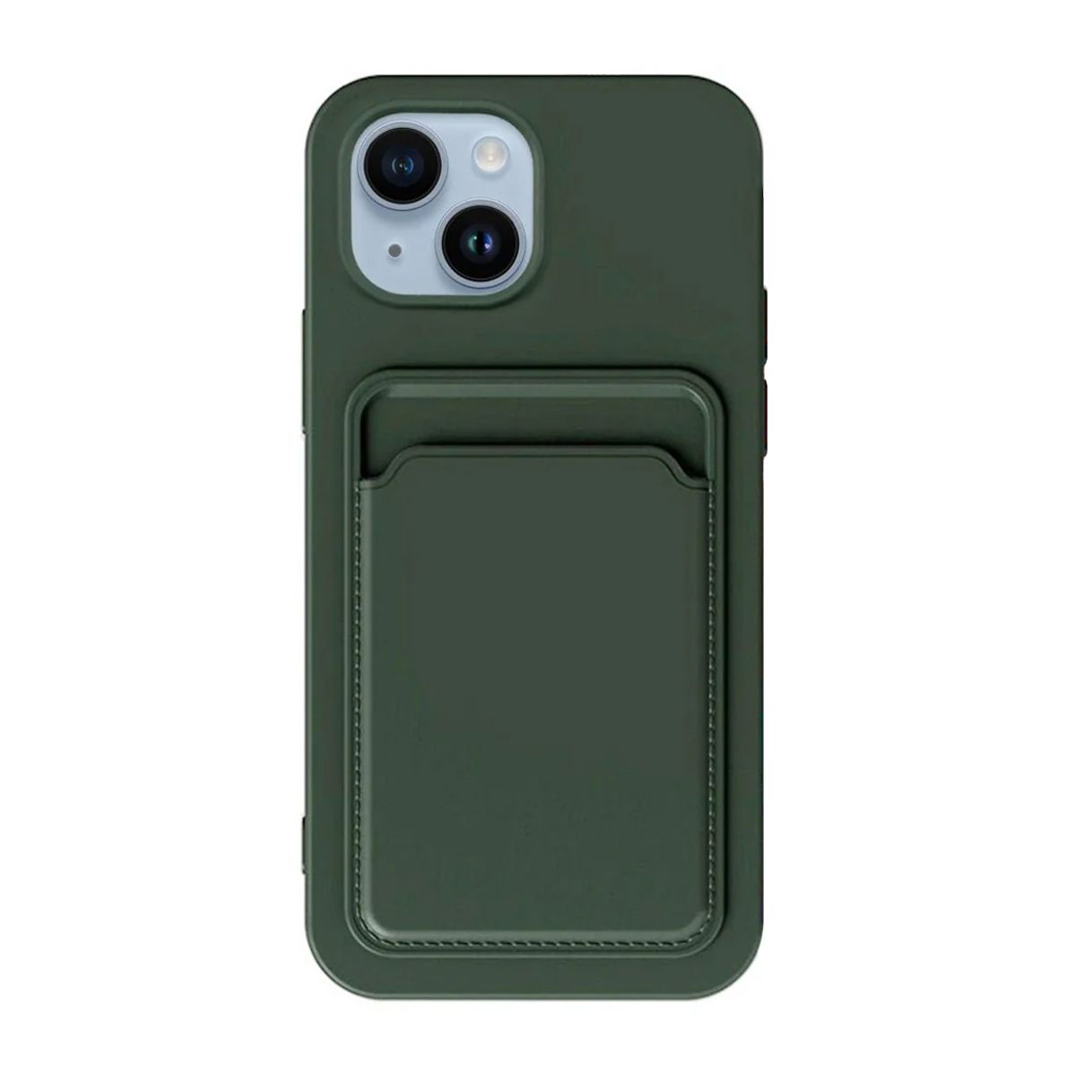 Silicone Case with Card Holder iPhone 15 Green