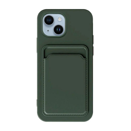 Silicone Case with Card Holder iPhone 15 Green