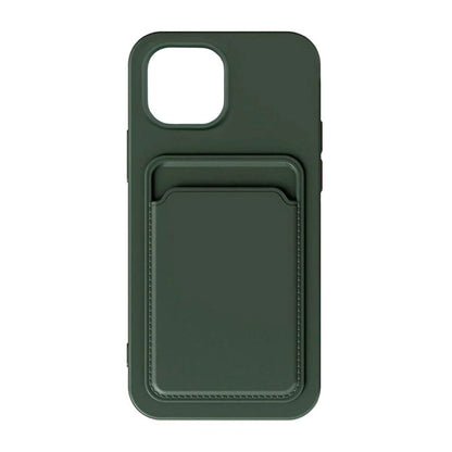 Silicone Case with Card Holder iPhone 15 Green