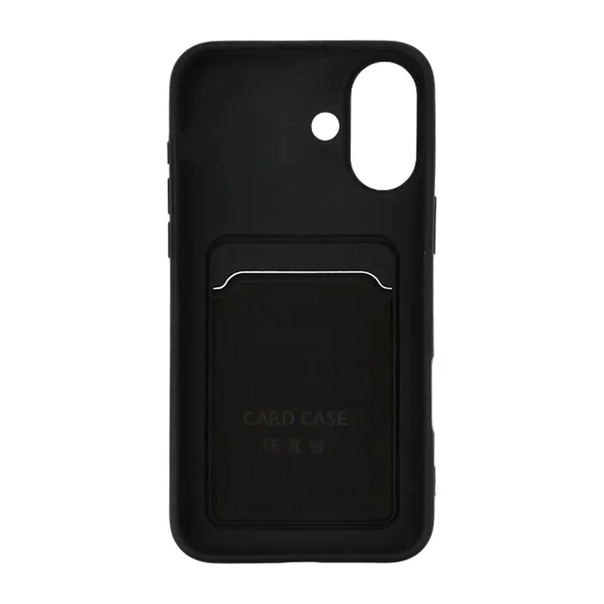 Silicone Case with Card Holder iPhone 16 - Black