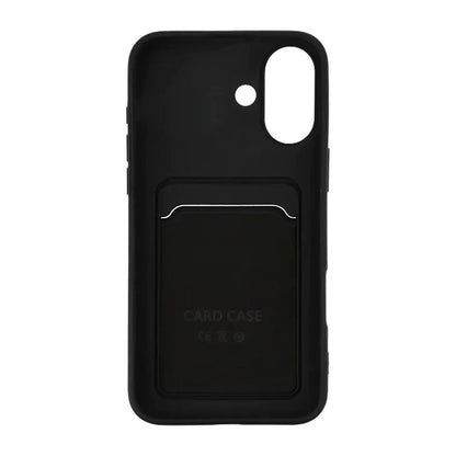 Silicone Case with Card Holder iPhone 16 - Black