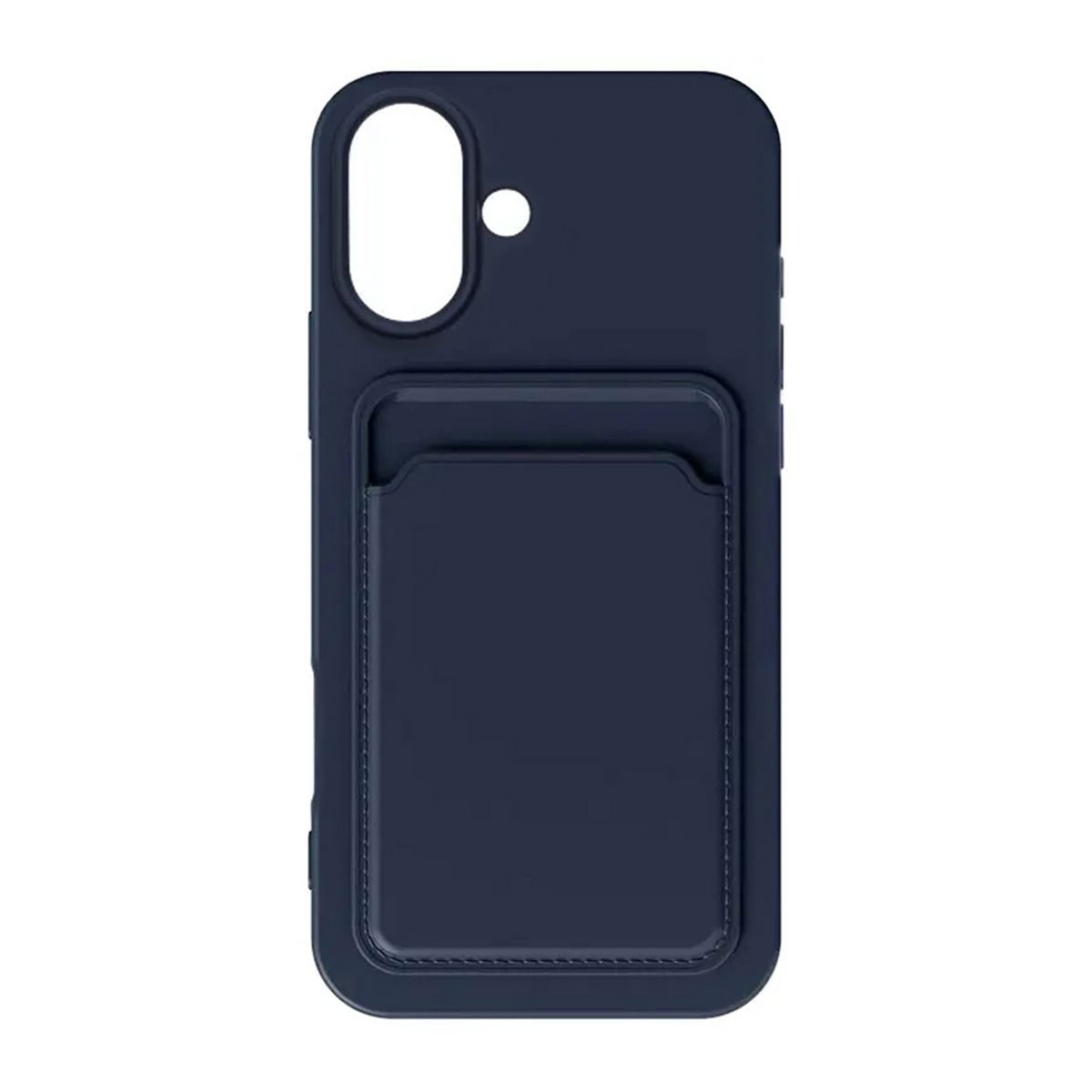 Silicone Case with Card Holder iPhone 16 -Blue