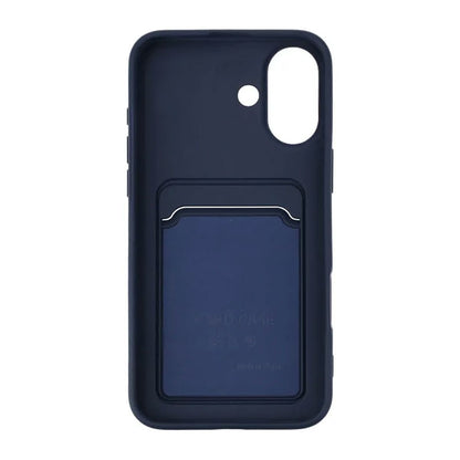 Silicone Case with Card Holder iPhone 16 Plus-Blue