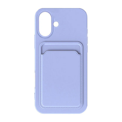 Silicone Case with Card Holder iPhone 16 Plus- Purple