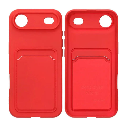Mobilskal Silikon med Korthållare för iPhone Air - Röd