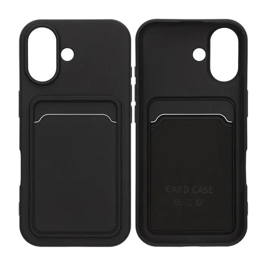 Mobilskal Silikon med Korthållare för iPhone 17 - Svart