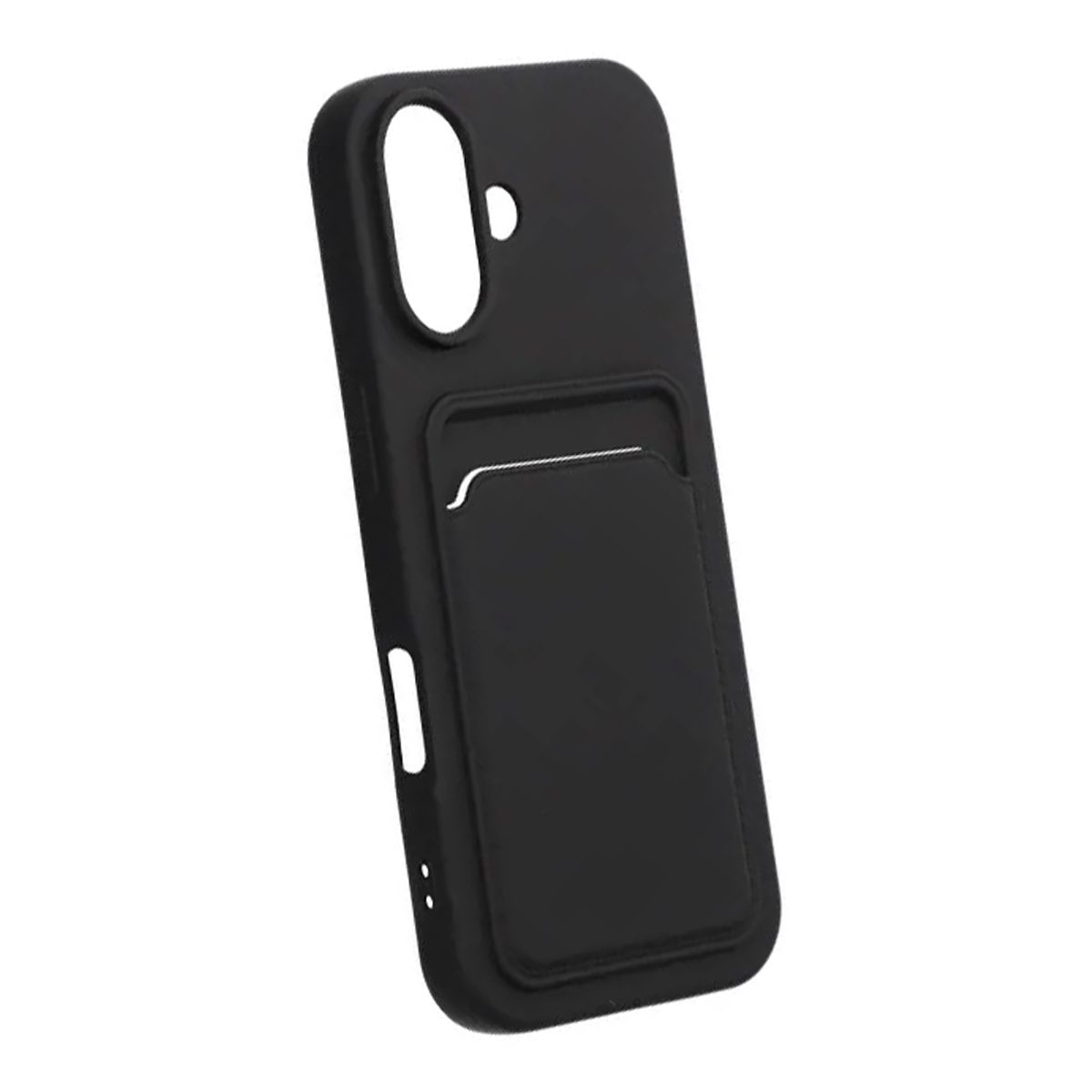 Mobilskal Silikon med Korthållare för iPhone 17 - Svart