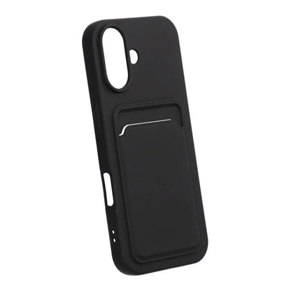 Mobilskal Silikon med Korthållare för iPhone 17 - Svart