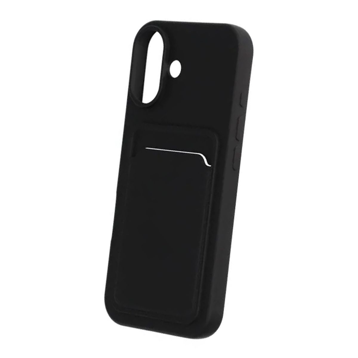 Mobilskal Silikon med Korthållare för iPhone 17 - Svart