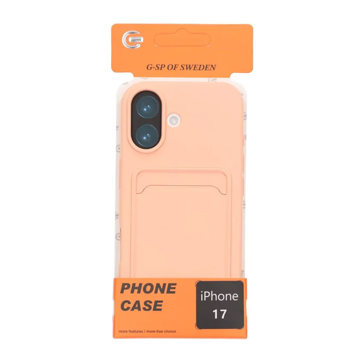 Mobilskal Silikon med Korthållare för iPhone 17 - Rosa