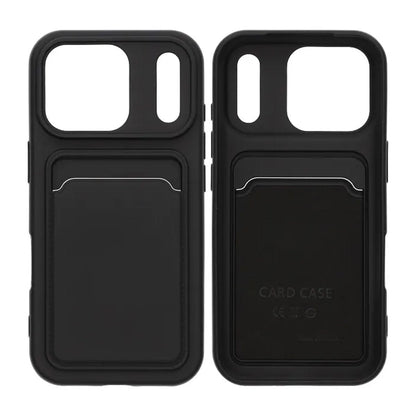 Silicone Case with Card Holder iPhone 17 Pro - Black