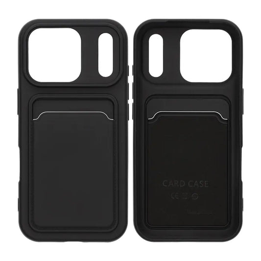 Silicone Case with Card Holder iPhone 17 Pro - Black