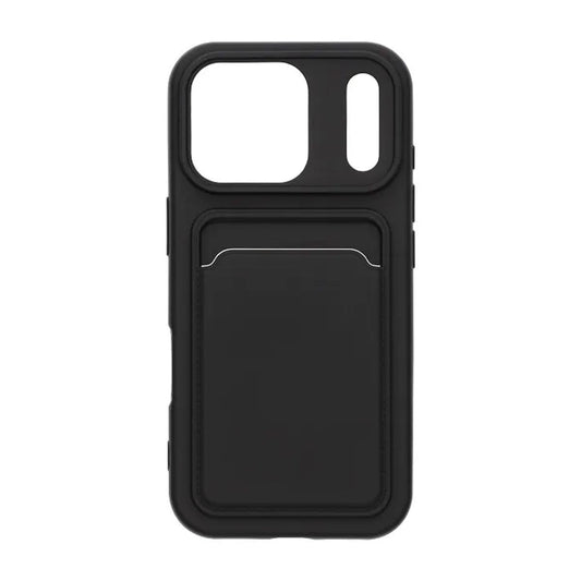 Silicone Case with Card Holder iPhone 17 Pro - Black
