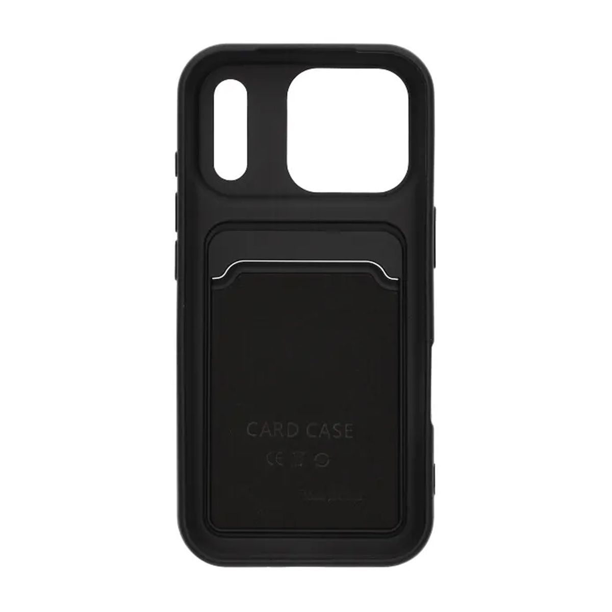 Silicone Case with Card Holder iPhone 17 Pro - Black