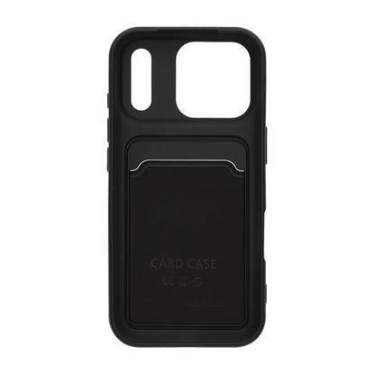 Silicone Case with Card Holder iPhone 17 Pro - Black