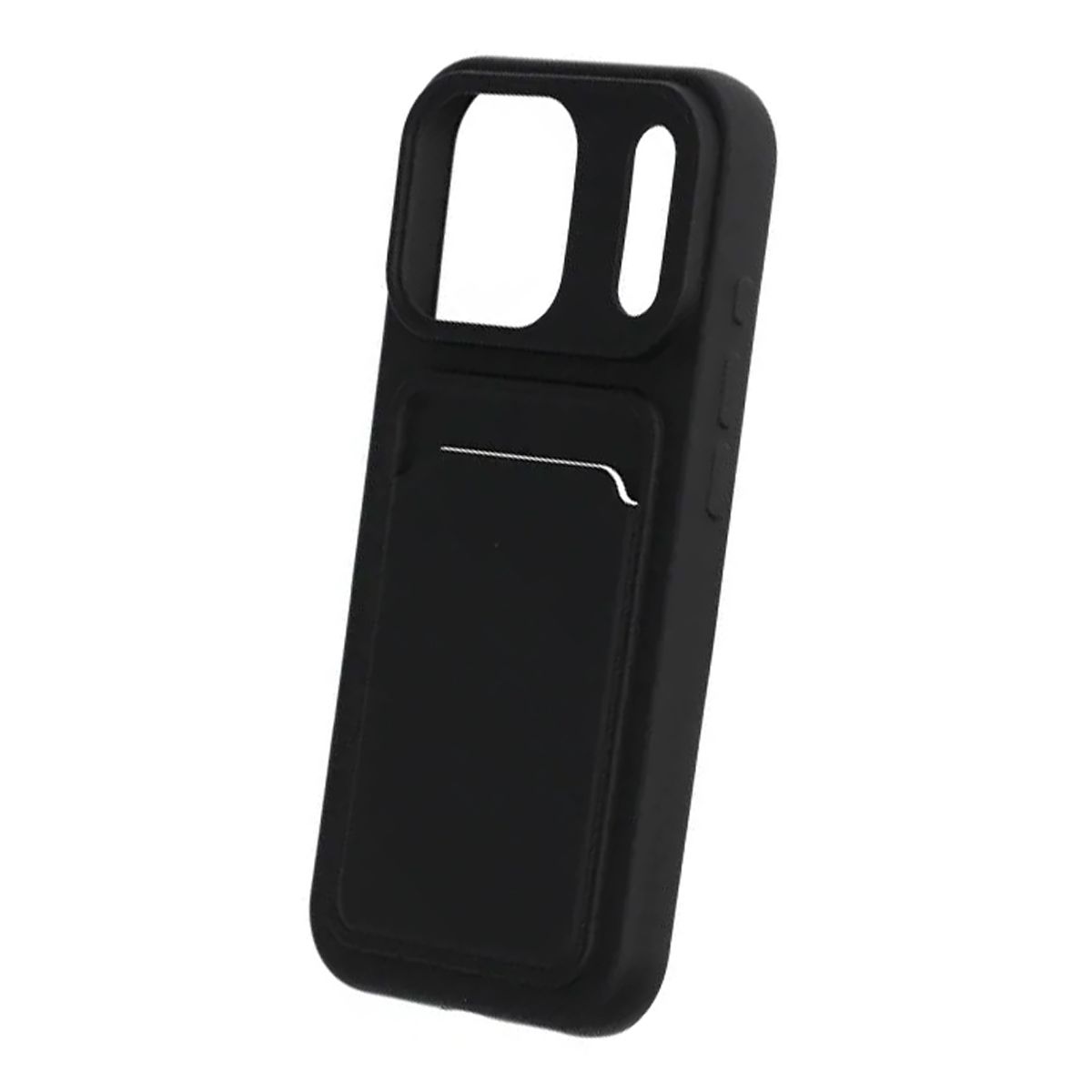 Silicone Case with Card Holder iPhone 17 Pro - Black