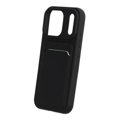 Silicone Case with Card Holder iPhone 17 Pro - Black
