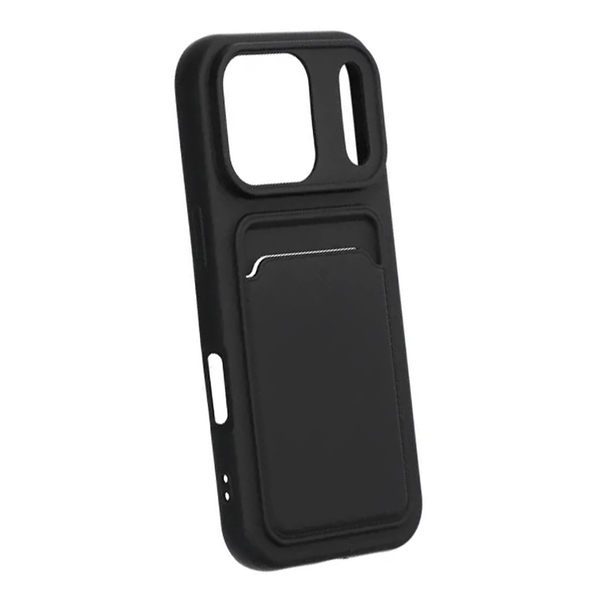 Silicone Case with Card Holder iPhone 17 Pro - Black
