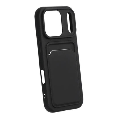 Silicone Case with Card Holder iPhone 17 Pro - Black