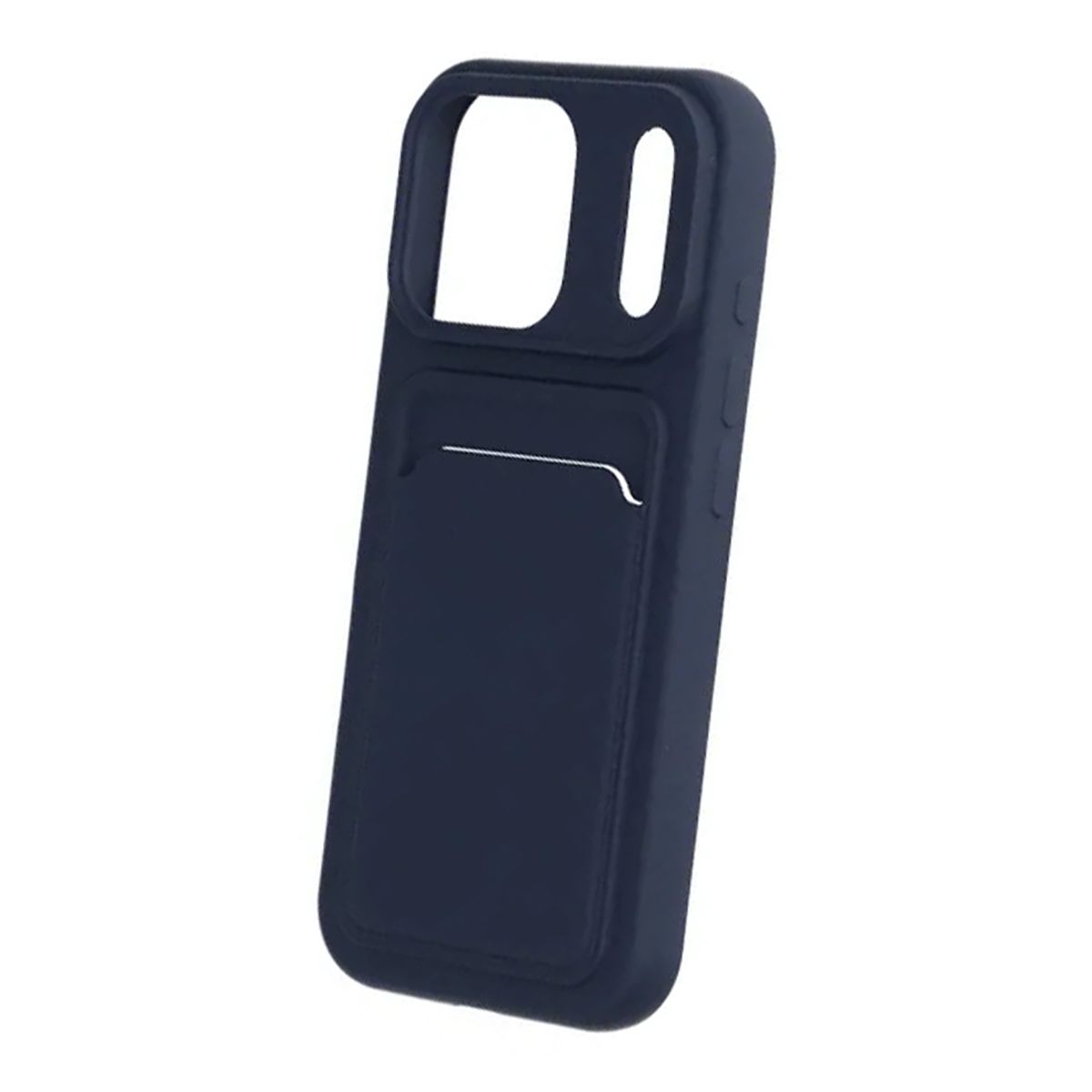 Silicone Mobile Case with Card Holder for iPhone 17 Pro - Blue