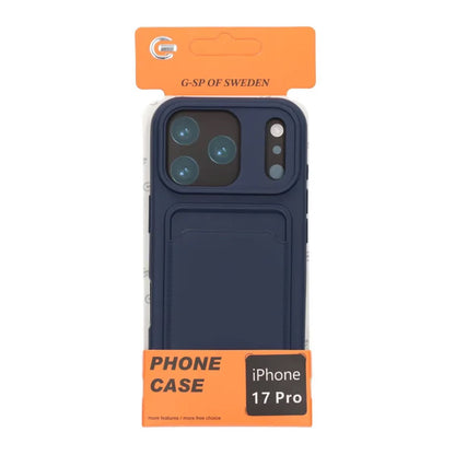 Silicone Mobile Case with Card Holder for iPhone 17 Pro - Blue