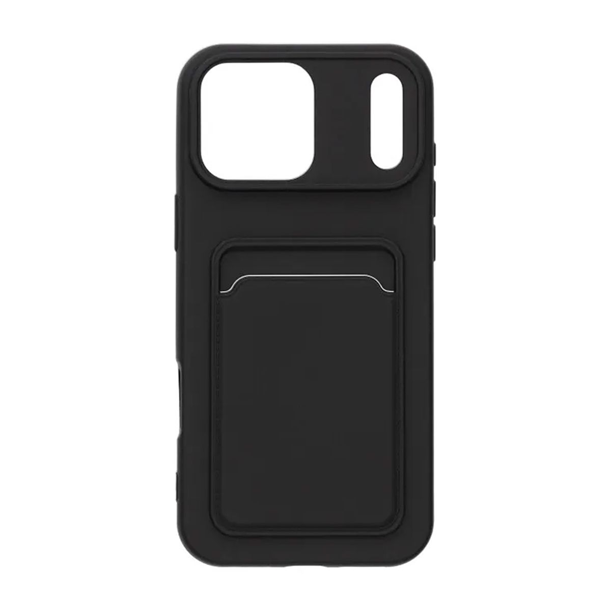 Mobilskal Silikon med Korthållare för iPhone 17 Pro Max - Svart