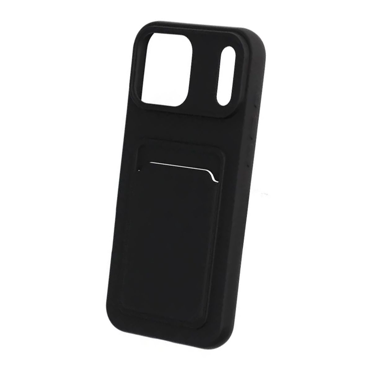 Mobilskal Silikon med Korthållare för iPhone 17 Pro Max - Svart
