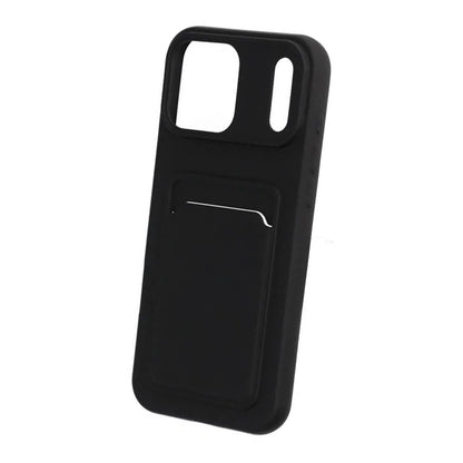 Mobilskal Silikon med Korthållare för iPhone 17 Pro Max - Svart