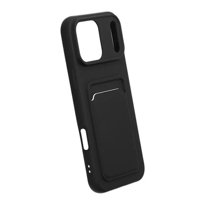 Mobilskal Silikon med Korthållare för iPhone 17 Pro Max - Svart
