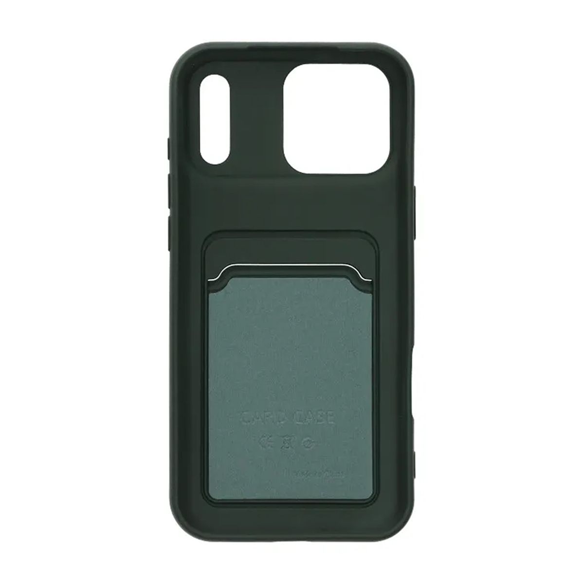 Mobilskal Silikon med Korthållare för iPhone 17 Pro Max - Militärgrön