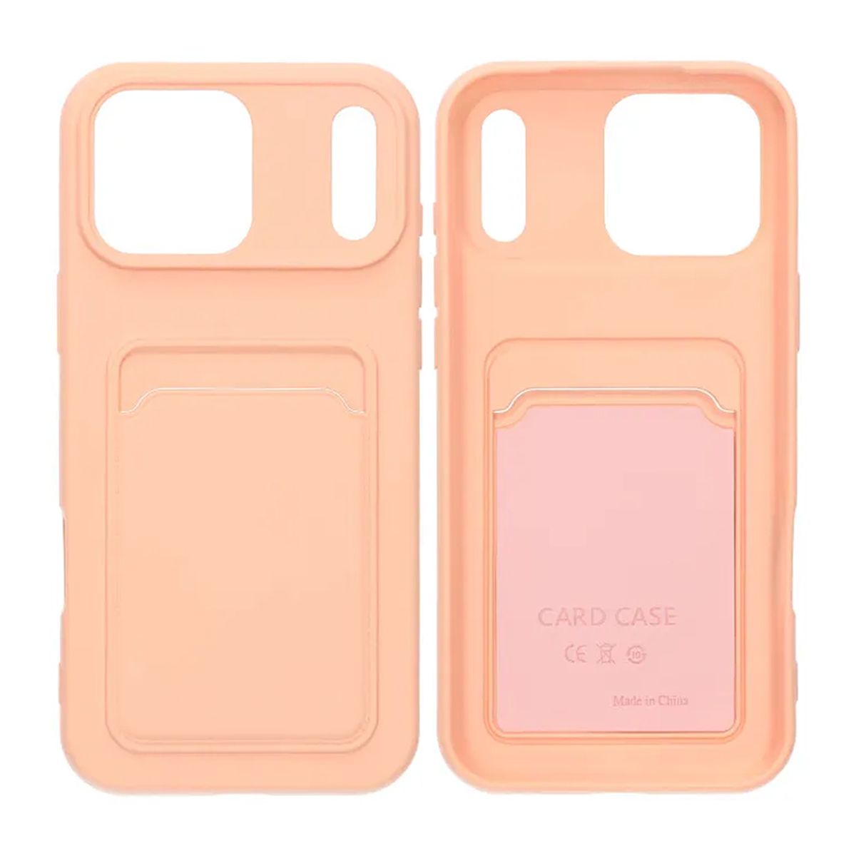 Mobilskal Silikon med Korthållare för iPhone 17 Pro Max - Rosa