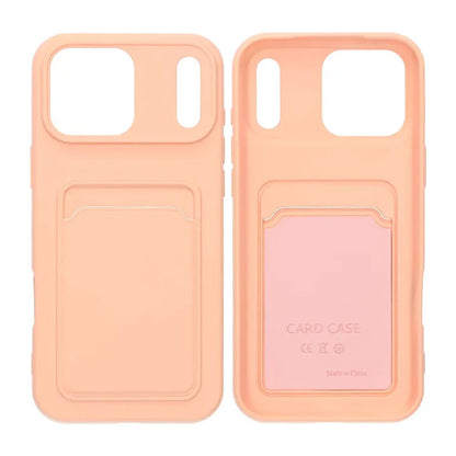 Mobilskal Silikon med Korthållare för iPhone 17 Pro Max - Rosa