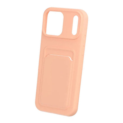 Mobilskal Silikon med Korthållare för iPhone 17 Pro Max - Rosa